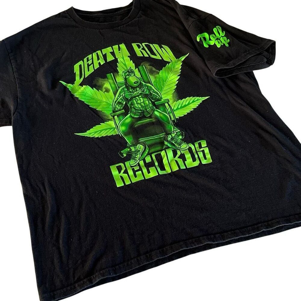 Death Row Records Snoop Dogg 90s Pot Leaf Graphic T Shirt